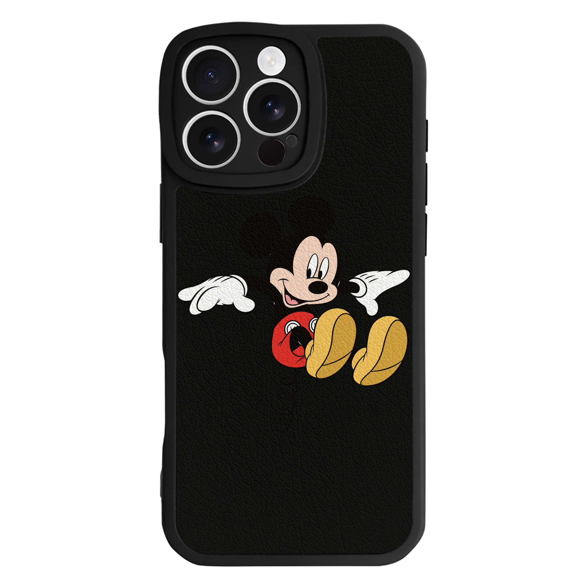 （画像用） ミッキーマウス Mickey Mouse 【iPhone 16シリーズ対応】シリコンスマホケース（レザー調） 材質：シリコン